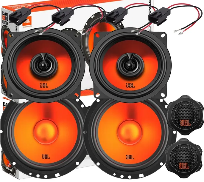 JBL MOCNE GŁOŚNIKI PEUGEOT 206 207 307 CC SW DO DRZWI PRZÓD+TYŁ + SYKI