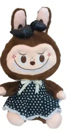 maskotka-duzy-pluszak-35cm-w-czarnej-sukience-w-groszki