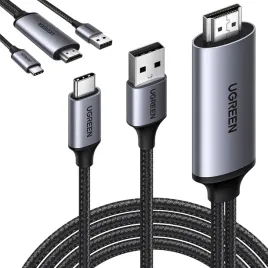 ugreen-kabel-przewod-w-oplocie-adapter-hdmi-do-usb-c-4k-60hz-5v-1a-1m
