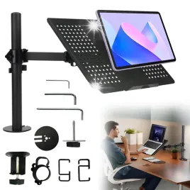 uchwyt-monitora-z-tacy-chlodzaca-do-13-32-vesa-75x75-100x100mm-regulowany