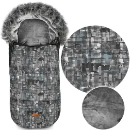 sensillo-spiworek-do-wozka-olaf-grafitowy-kropki-100x45-cm