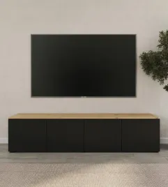 stojaca-szafka-rtv-komoda-polka-pod-telewizor-200-cm-czarny-mat-4-drzwi