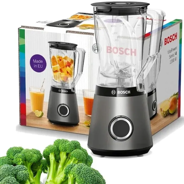 WYPRZEDAŻ Blender kielichowy BOSCH MMB6141S VitaPower 1200W 1,5L KRUSZENIE