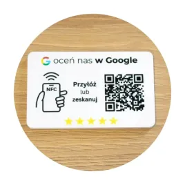 karta-z-chipem-nfc-google-opinie-do-wystawiania-opinii-tabliczka-kod-qr