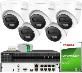 monitoring-ip-zestaw-5-kamer-6mpx-smart-hybrid-light-hikvision-poe-2tb