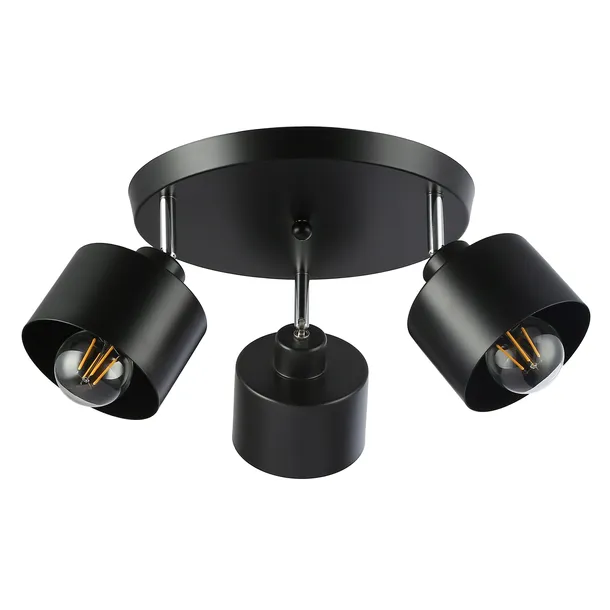 Lampa sufitowa wisząca kinkiet żyrandol 3x E27 oprawa LOFT czarna
