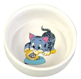 trixie-miska-ceramiczna-biala-z-kotkiem-03l-11cm-4009