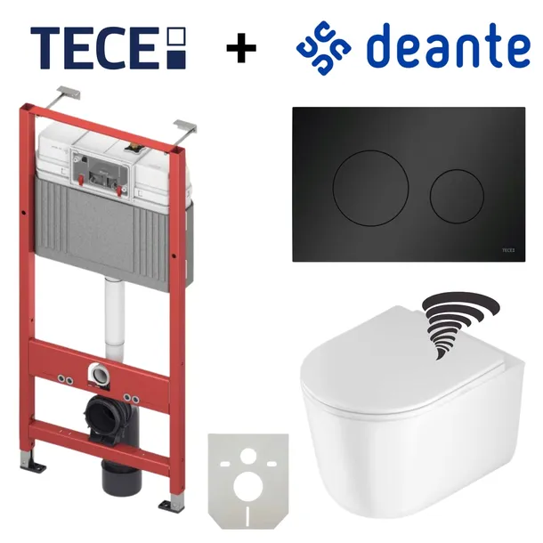ZESTAW WC KOMPLET - STELAŻ TECE + MISKA WC DEANTE TORNADO + PRZYCISK CZARNY