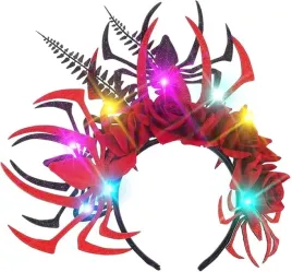 swiecaca-czerwona-opaska-kwiat-led-halloween-rave-cosplay
