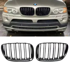 nerki-grill-zderzaka-czarny-polysk-do-bmw-x5-e53-lift-lci-2003-2006