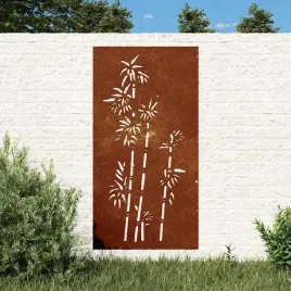 vidaxl-ogrodowa-dekoracja-scienna-105x55-cm-stal-kortenowska-bambus
