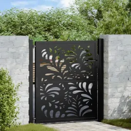 vidaxl-brama-ogrodowa-czarna-100x100-cm-stalowa-wzor-fali
