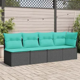 vidaxl-sofa-ogrodowa-z-poduszkami-4-osobowa-czarna-polirattan