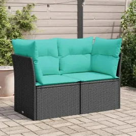 vidaxl-sofa-ogrodowa-z-poduszkami-2-osobowa-czarna-polirattan