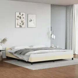 vidaxl-rama-lozka-z-zaglowkiem-bez-materaca-kremowa-200x200-cm