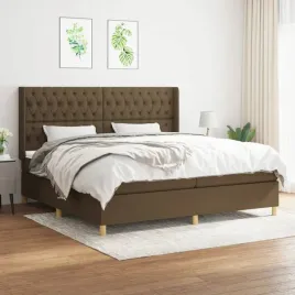 vidaxl-lozko-kontynentalne-z-materacem-brazowe-tkanina-200x200-cm