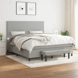vidaxl-lozko-kontynentalne-z-materacem-jasnoszare-tkanina-160x200-cm