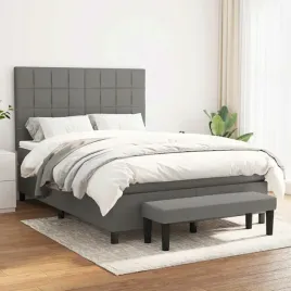 vidaxl-lozko-kontynentalne-z-materacem-ciemnoszara-tkanina-140x190-cm