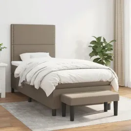 vidaxl-lozko-kontynentalne-z-materacem-taupe-tkanina-100x200-cm