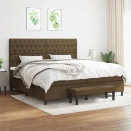 vidaxl-lozko-kontynentalne-z-materacem-brazowe-tkanina-200x200-cm