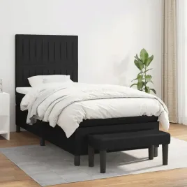 vidaxl-lozko-kontynentalne-z-materacem-czarne-tkanina-100x200-cm