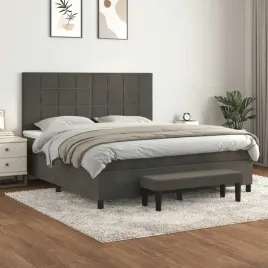 vidaxl-lozko-kontynentalne-z-materacem-ciemnoszare-160x200cm-aksamit