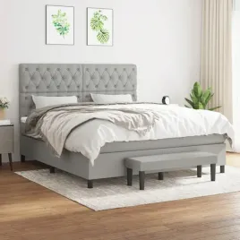 vidaxl-lozko-kontynentalne-z-materacem-jasnoszare-tkanina-160x200-cm