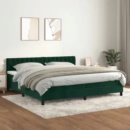 vidaxl-lozko-kontynentalne-z-materacem-zielone-aksamit-200x200-cm