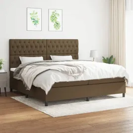 vidaxl-lozko-kontynentalne-z-materacem-brazowe-tkanina-200x200-cm