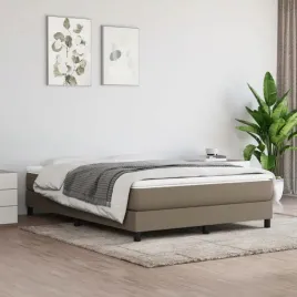 vidaxl-lozko-kontynentalne-z-materacem-taupe-tkanina-140x200-cm