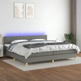 vidaxl-lozko-kontynentalne-z-materacem-ciemnoszara-tkanina-200x200cm