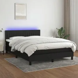 vidaxl-lozko-kontynentalne-z-materacem-czarne-140x190-cm-tkanina