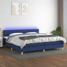 vidaxl-lozko-kontynentalne-z-materacem-niebieskie-200x200-cm-tkanina