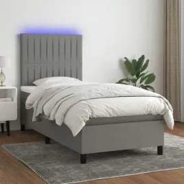vidaxl-lozko-kontynentalne-z-materacem-ciemnoszara-tkanina-90x190-cm