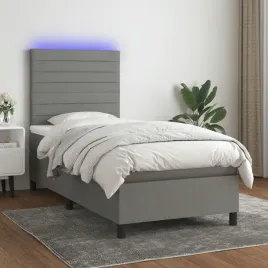 vidaxl-lozko-kontynentalne-z-materacem-ciemnoszara-tkanina-90x190-cm