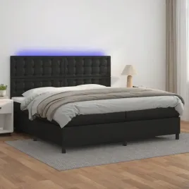 vidaxl-lozko-kontynentalne-z-materacem-i-led-czarna-ekoskora-200x200cm