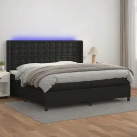 vidaxl-lozko-kontynentalne-z-materacem-i-led-czarna-ekoskora-200x200cm