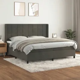 vidaxl-lozko-kontynentalne-z-materacem-ciemnoszary-aksamit-200x200cm