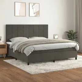 vidaxl-lozko-kontynentalne-z-materacem-ciemnoszary-aksamit-200x200cm