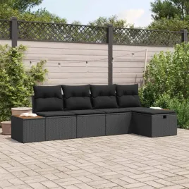 vidaxl-zestaw-sof-na-ogrod-z-poduszka-5-pcs-czarny-polirattan