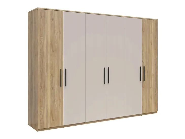 Szafa sześciodrzwiowa Black Red White Tabina 300x228 cm uchylne drzwi
