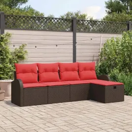 vidaxl-zestaw-sof-na-ogrod-z-poduszka-5-pcs-brazowy-polirattan