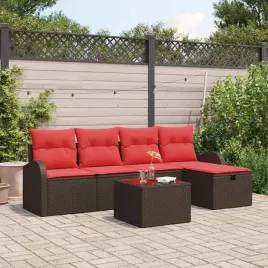 vidaxl-zestaw-sof-na-ogrod-z-poduszka-6-pcs-brazowy-polirattan