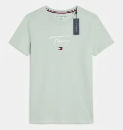 tommy-hilfiger-t-shirt-bluzka-damska-mietowa-logo-m