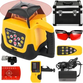 laser-obrotowy-budowlany-czerwony-zasieg-100-m-samopoziomujacy-360-pilot
