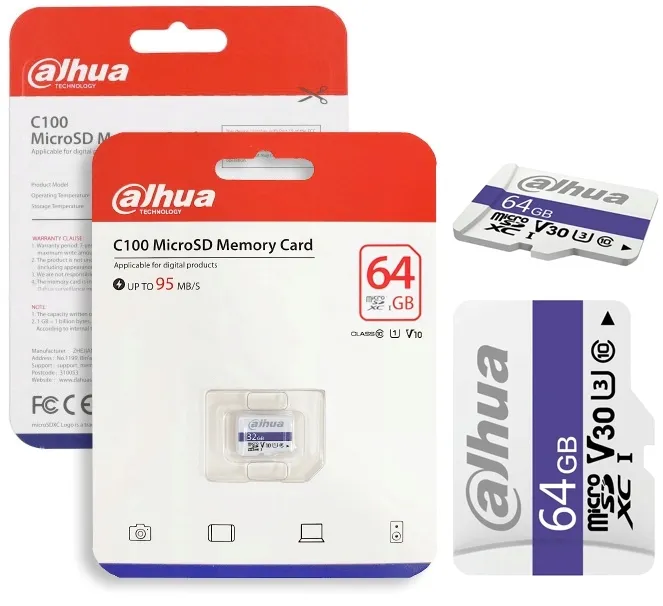 Karta pamięci MicroSD DAHUA C100 64GB do kamer WiFi i IP