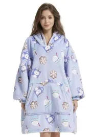 bluza-pluszowa-z-kapturem-comfy-koc-oversize-ciepla-pingwin-sniezynka-zima