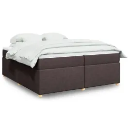 vidaxl-lozko-kontynentalne-z-materacem-brazowe-tkanina-200x200-cm