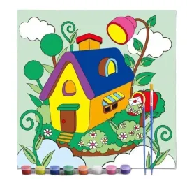 obraz-obrazek-do-malowania-dla-dzieci-30x30-cm-domek-chata-zestaw-z-farbami