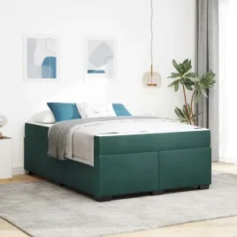 vidaxl-ramka-lozka-z-materacem-ciemna-zielen-160-x-200-cm-tkanina